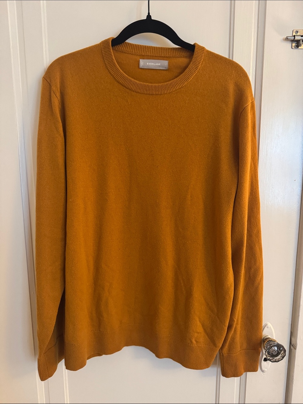 Everlane Men's Cashmere Crewneck Sweater in Warm Mustard
